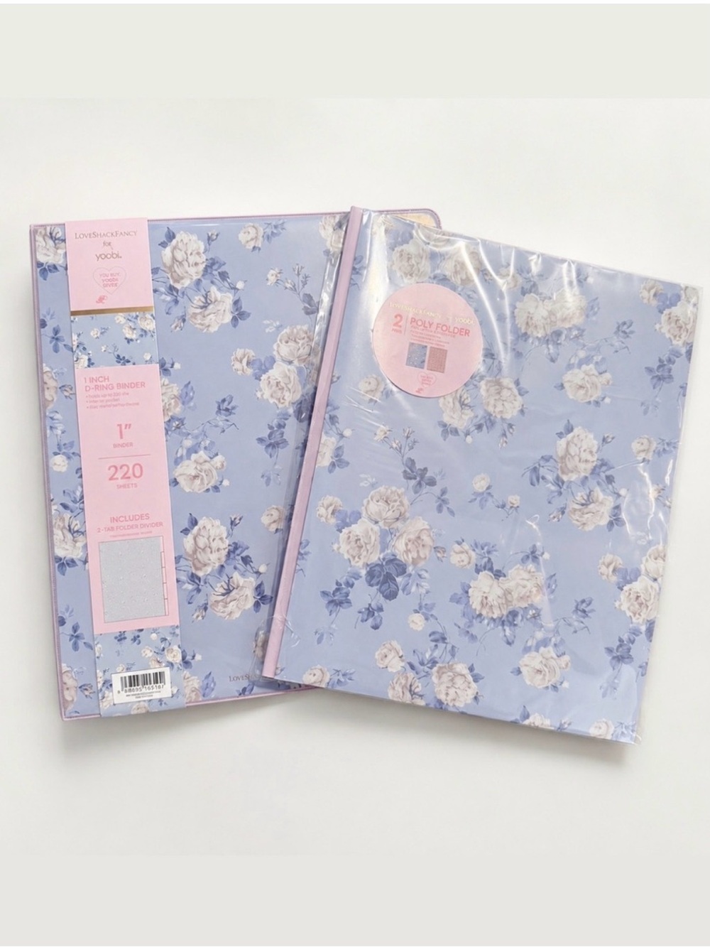 Floral Lavender 3-Ring Binder & Folder Set - Home Office Organizer